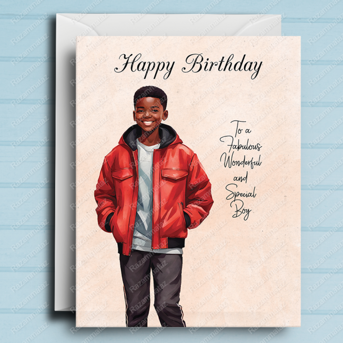 Black Boy Birthday Card S